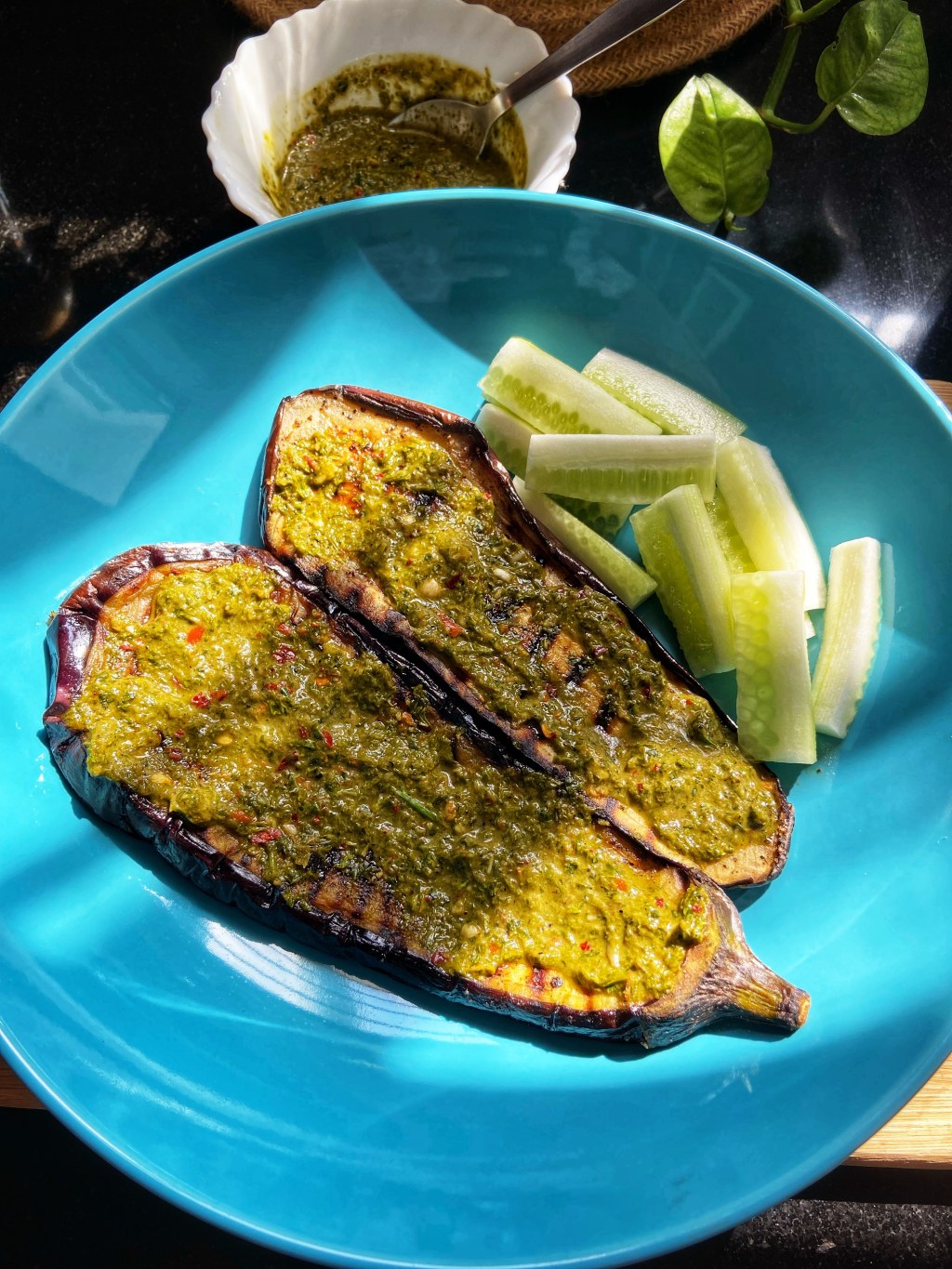 Pan Grilled Eggplant with Chimichurri&nbsp;Sauce