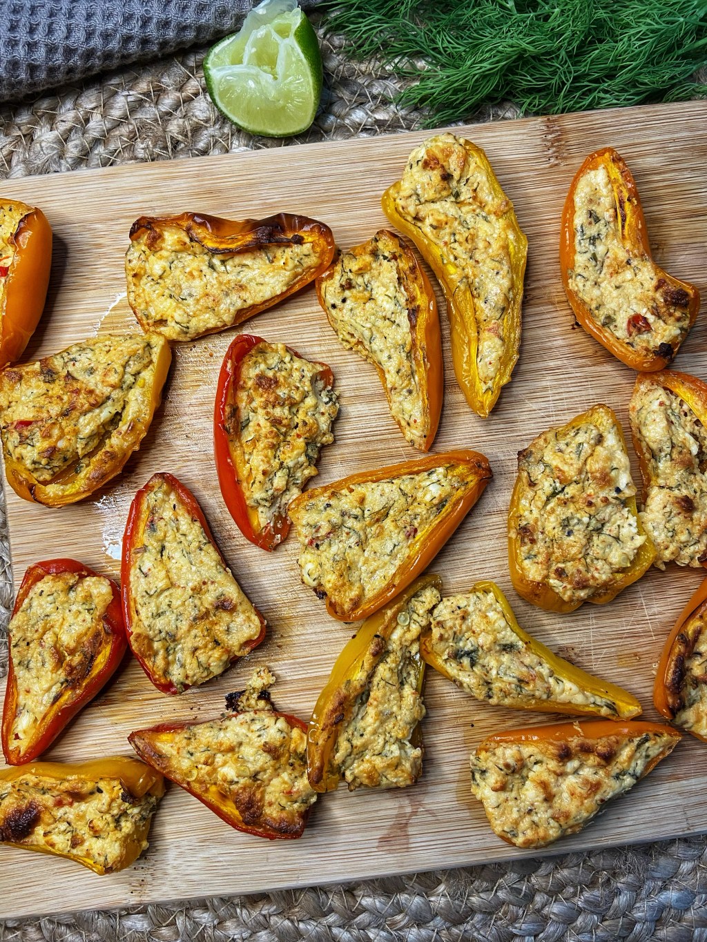 Stuffed Mini Bell Peppers with Feta and Cream Cheese
