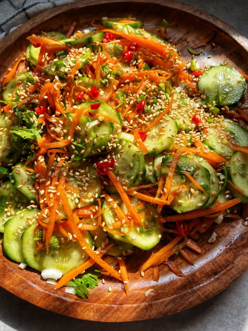 Cucumber and Carrot salad with Asian&nbsp;dressing