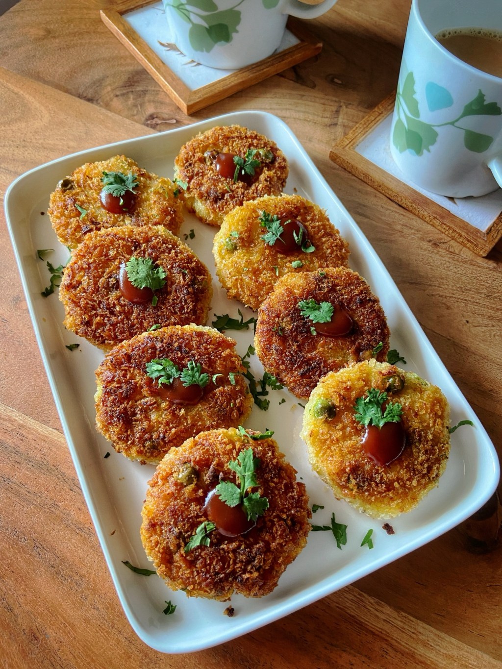 Panko-Crusted Potato Cottage Cheese&nbsp;Patties/Cutlet
