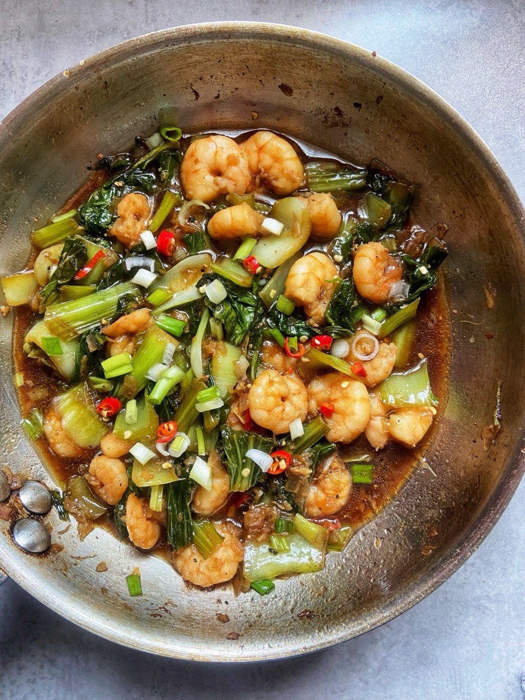 Sweet and Spicy Bok choy&nbsp;Prawns